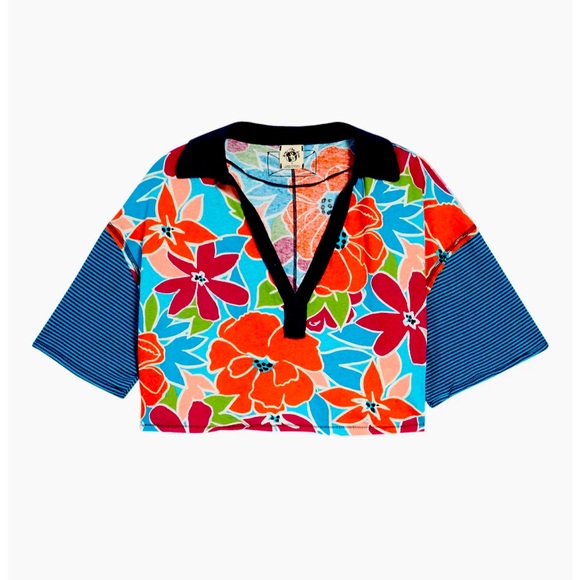 NWT Free People On A Boat Boxy Crop Polo Top Size Small - Picture 4 of 7